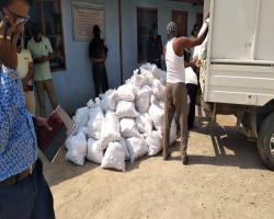 DISTRIBUTION OF RATION KITS TO CONTRACTUAL LABOURS DURING LOCKDOWN AT OBRA